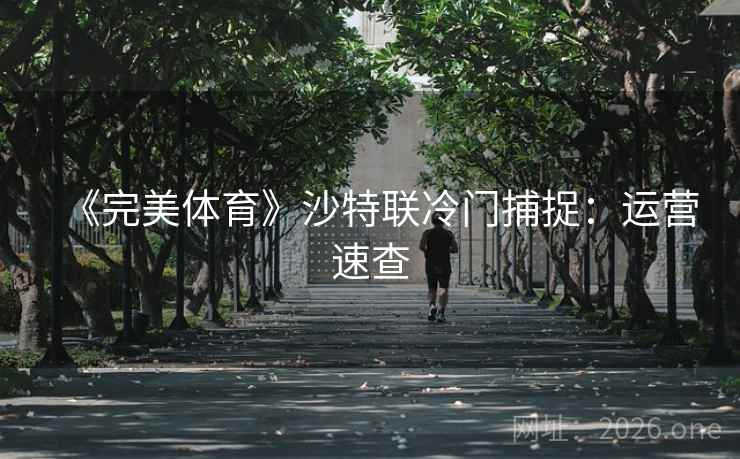 《完美体育》沙特联冷门捕捉:运营速查